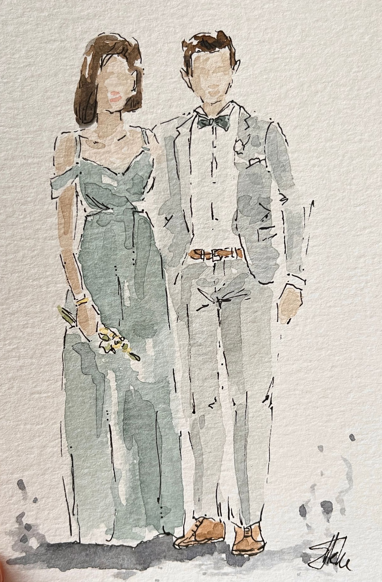 live tekenen bruiloft portret
