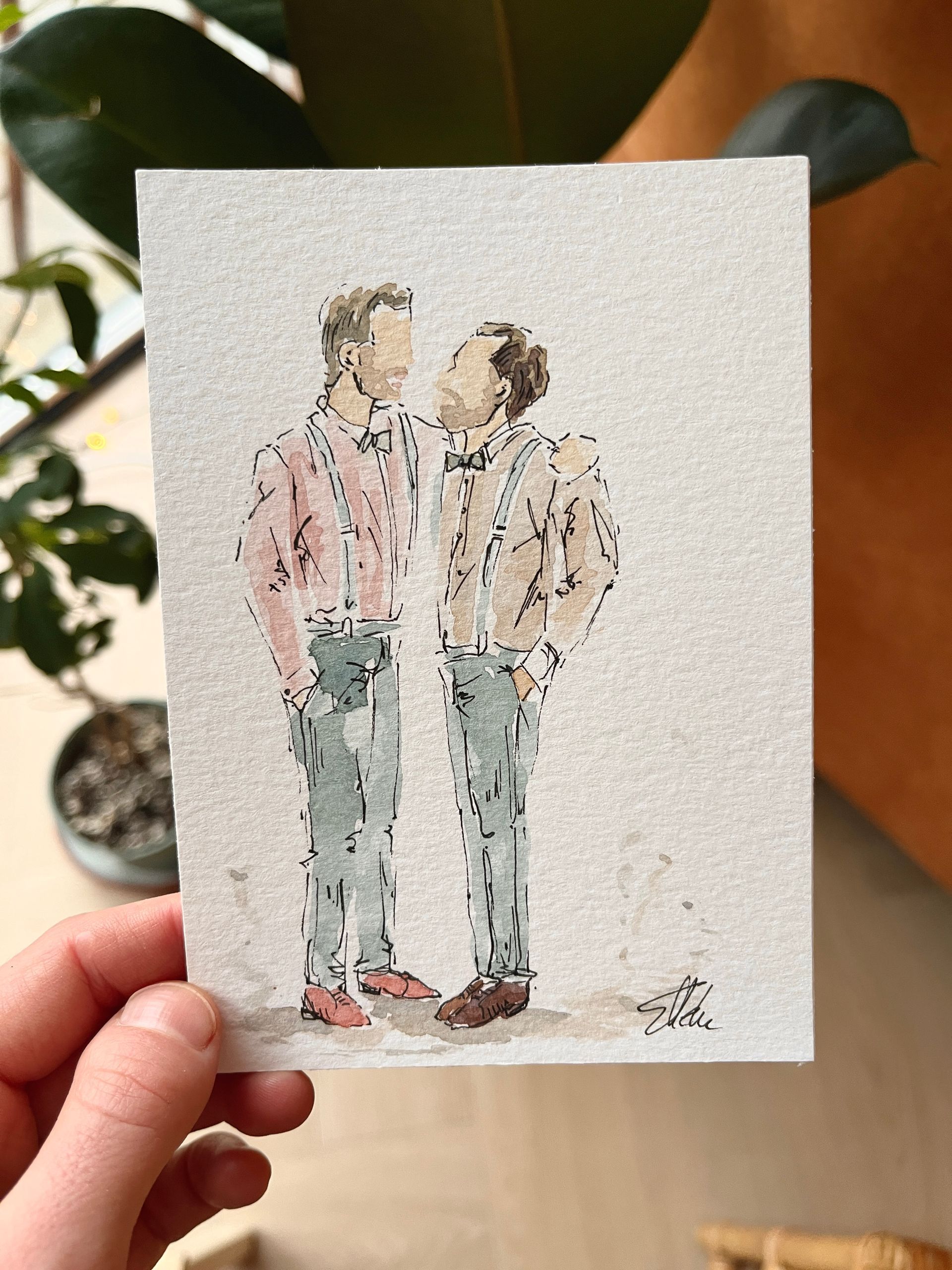 live illustratie bruidspaar