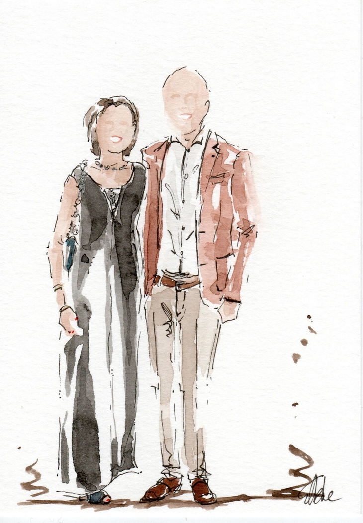live portret van gasten op bruiloft