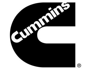 The cummins logo is black and white and looks like a giant c.