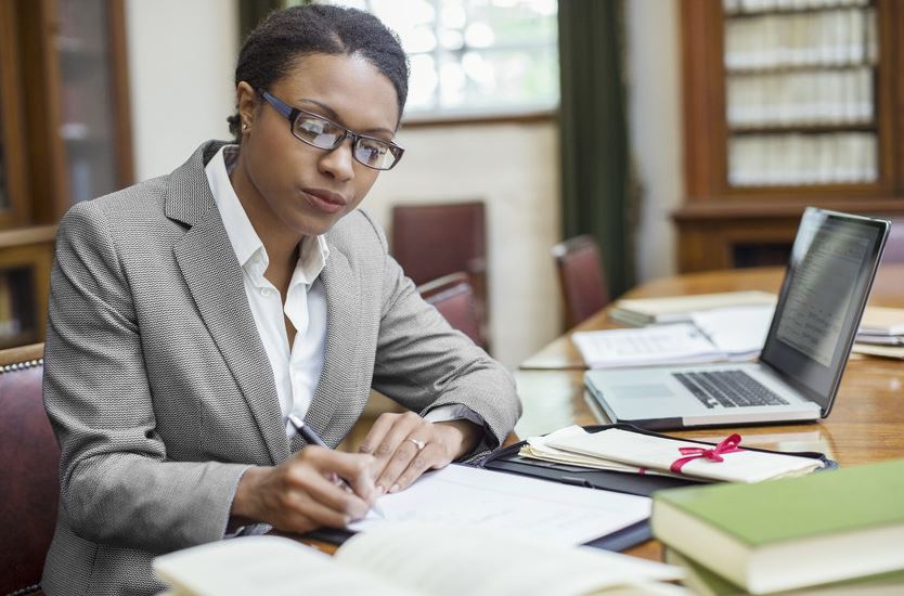 Lawyer in front of her laptop