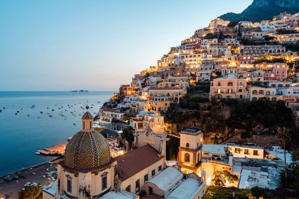 Amalfi Coast at sunset
