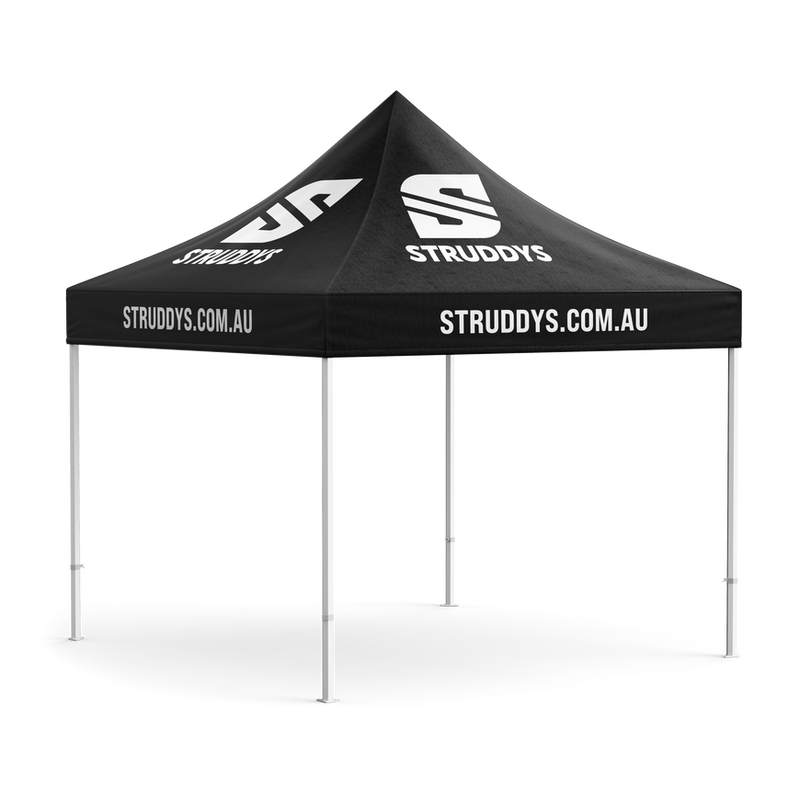 Black Pop-up Canopy With White Struddys Logo — Millard Signs in Portsmith, QLD