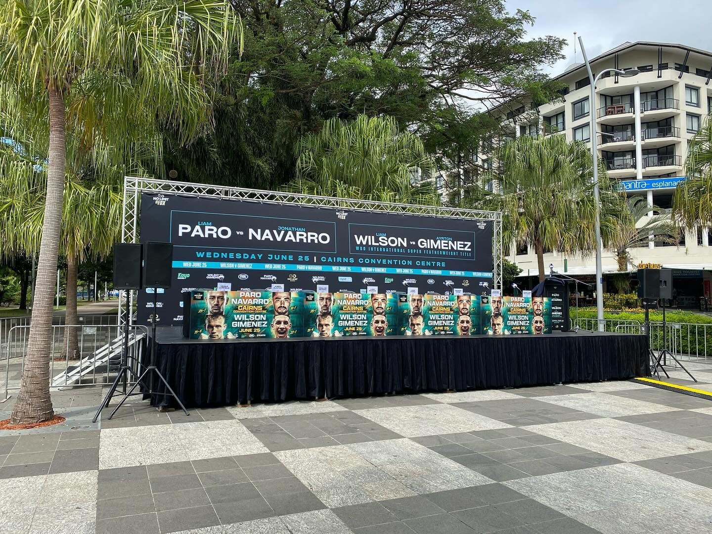 Outdoor Press Conference Stage — Millard Signs in Portsmith, QLD