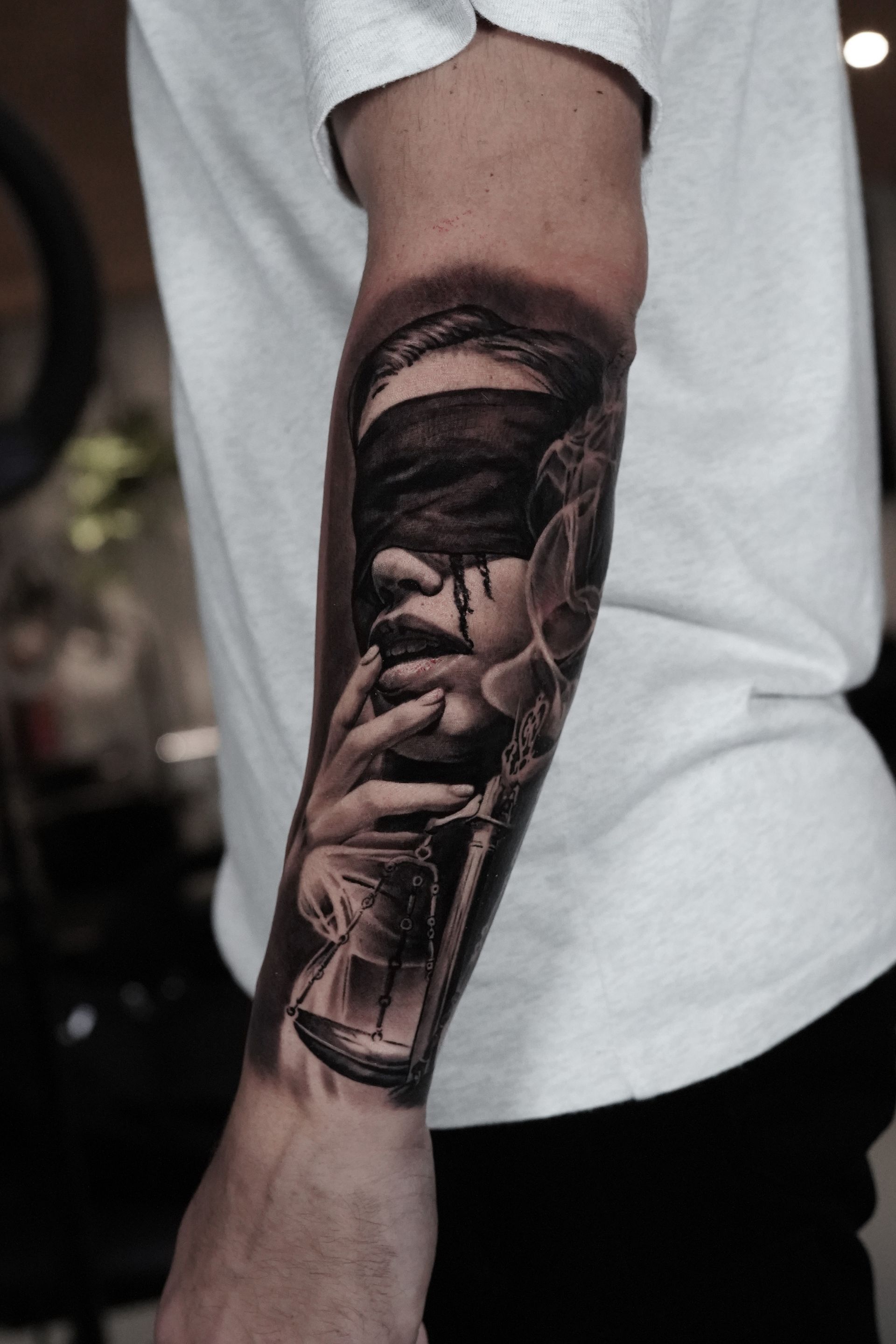 black and grey portrait tattoo artist london
