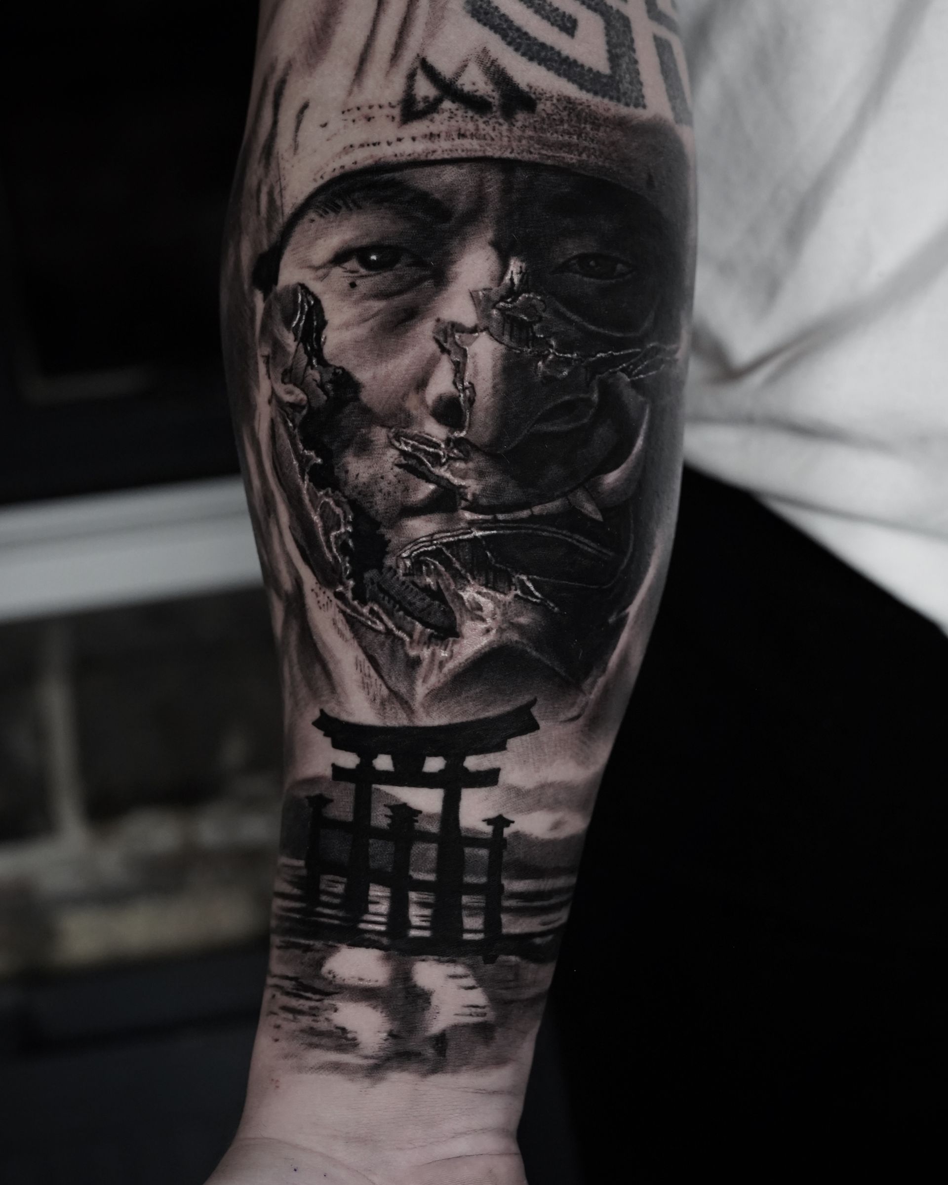black and grey realism tattoo camden town for men
