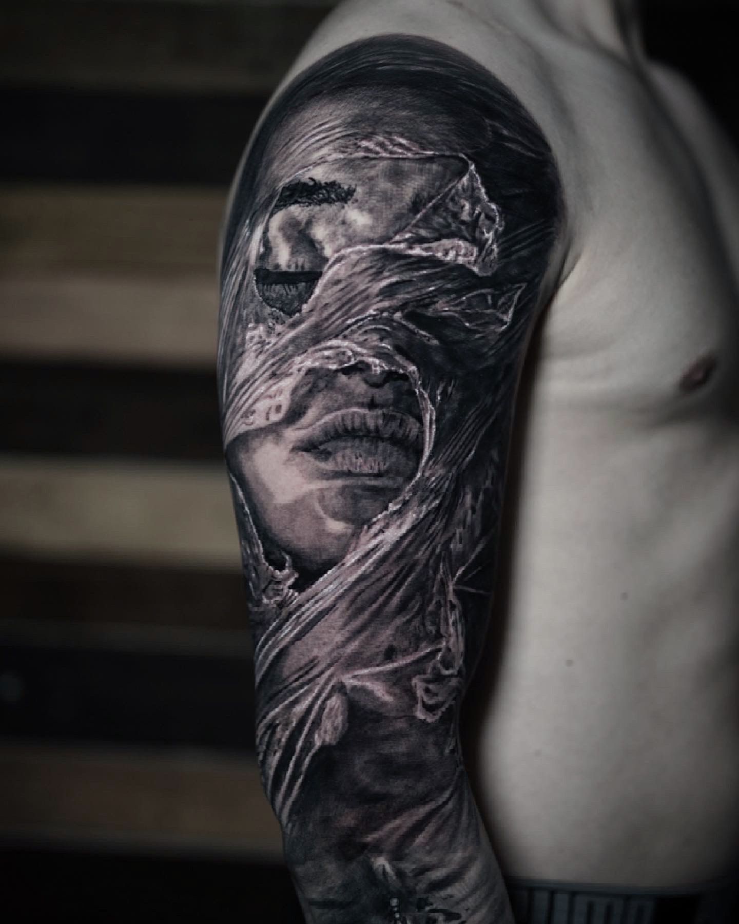 black and grey realism tattoo london for men