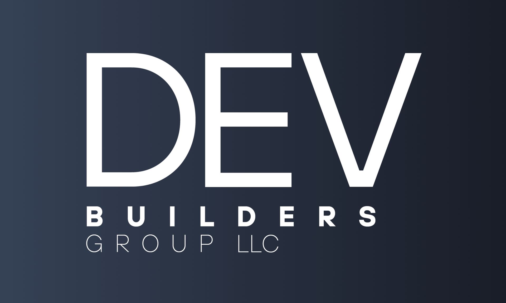 Black and white logo for Dev Builders Group LLC.