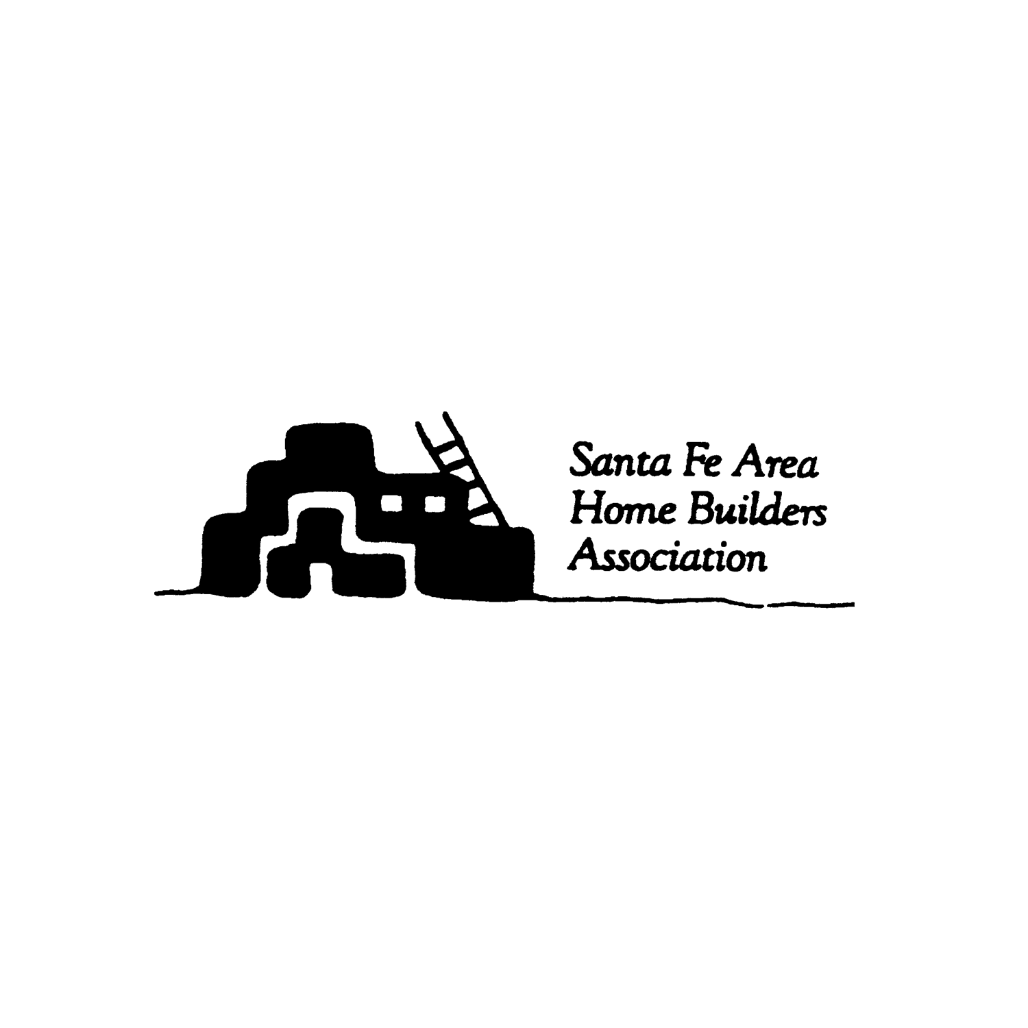 A black and white logo for the santa fe area home builders association.