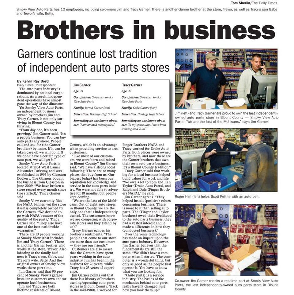 About Us - Maryville, TN - Smoky View Auto Parts