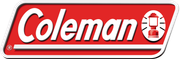 Coleman logo in red and white with a lantern icon.