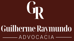 A logo for guilherme raymundo advocacia on a brown background