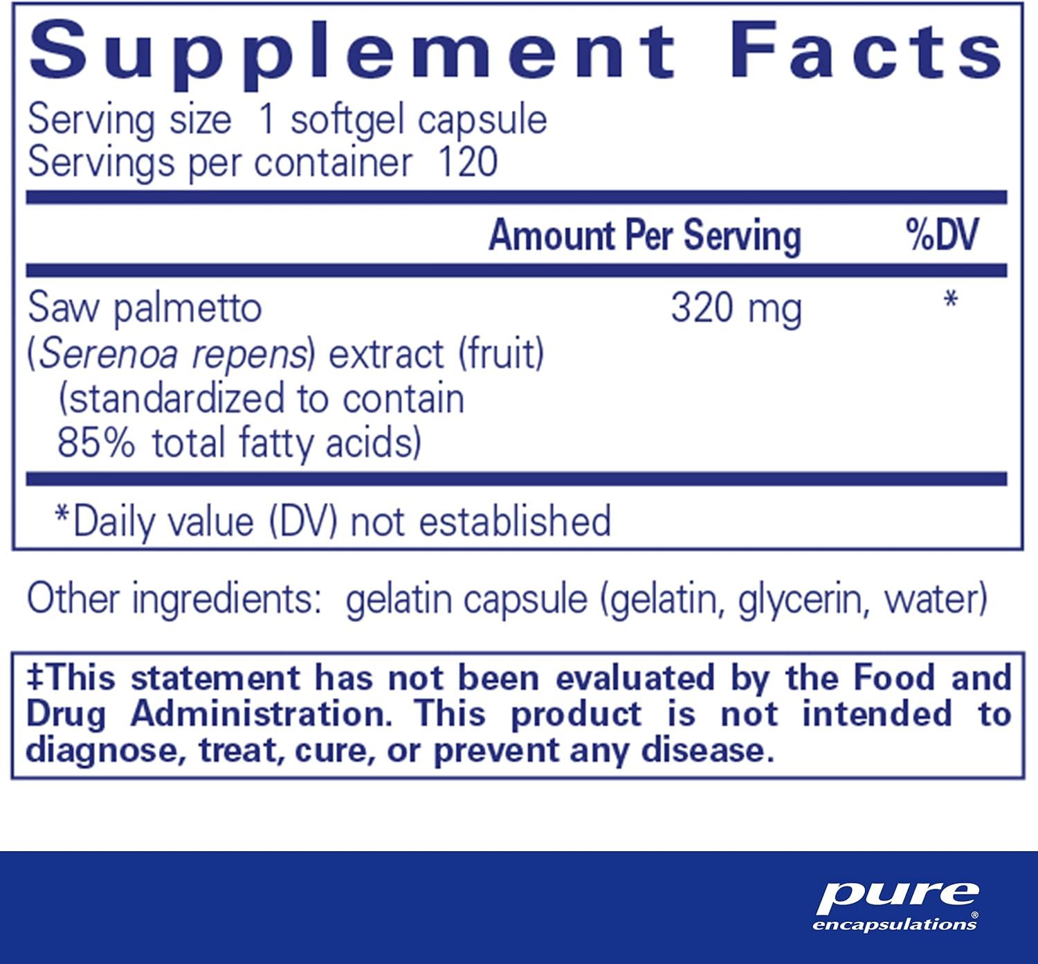 Pure Encapsulations Saw Palmetto 320