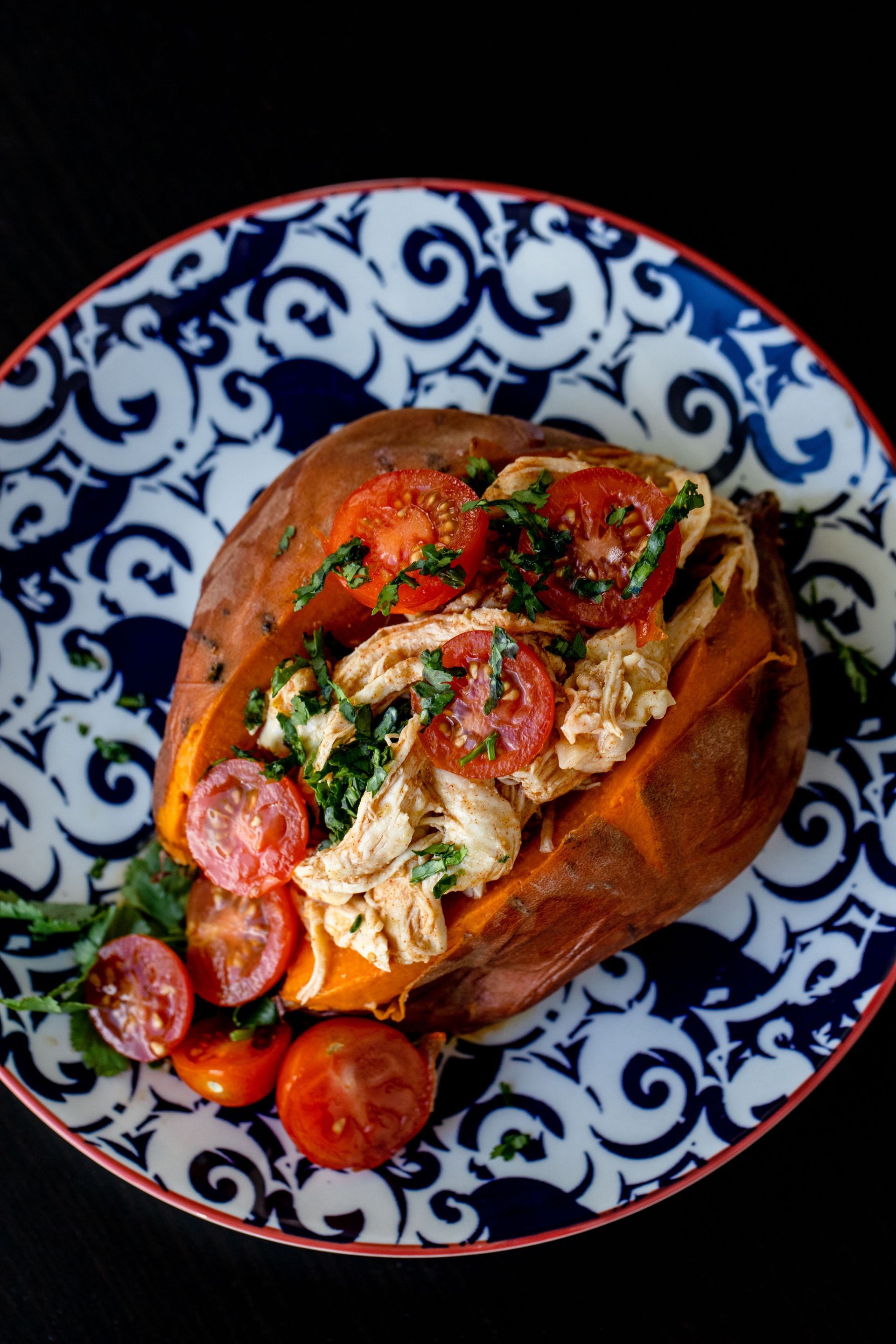 High-Protein Stuffed Sweet Potatoes