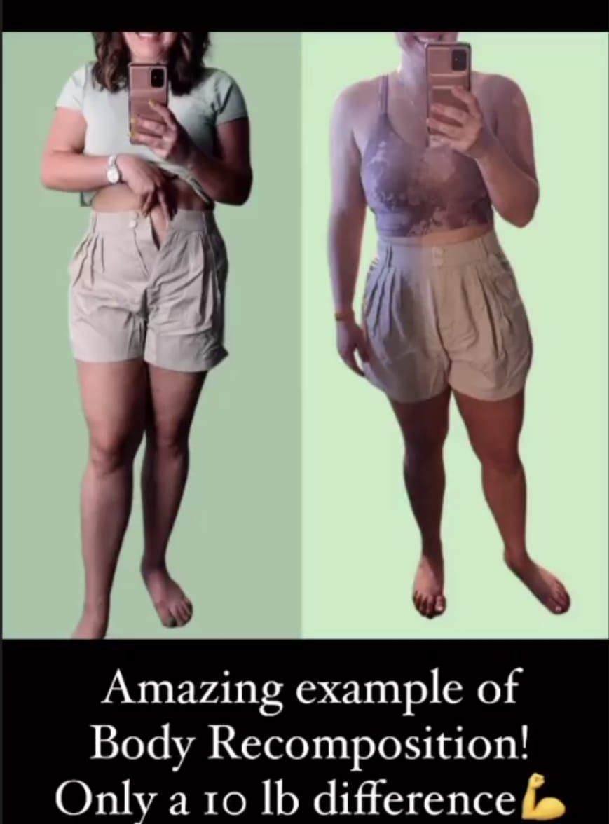 A before and after picture of a woman taking a selfie
