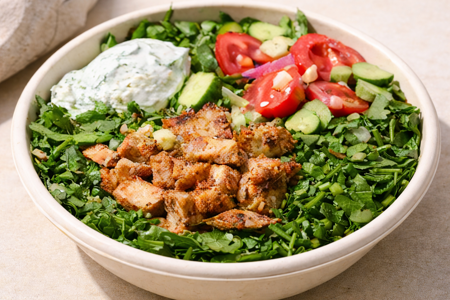 High-protein CAVA chicken bowl for weight loss