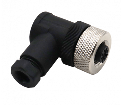 CONECTOR M12 CODO, 4 PINES, HEMBRA SKU: CAM12-4-F