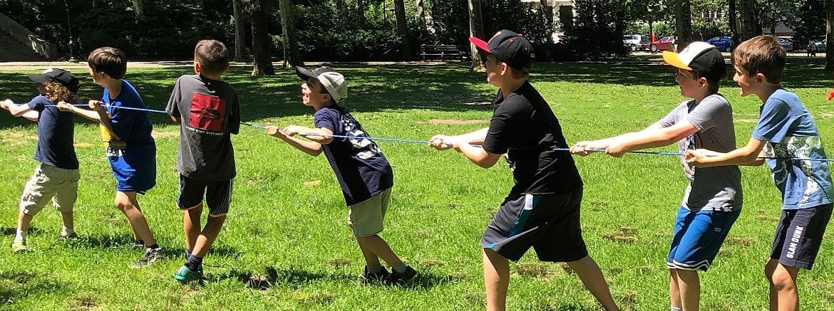 Kids in a tug of war
