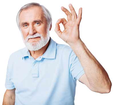 Adult man with Okay sign - Hearing Evaluation in Kittery, ME