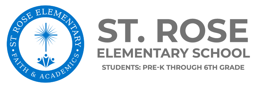 The logo for st. rose elementary school students pre-k through 6th grade