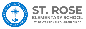 The logo for st. rose elementary school students pre-k through 6th grade