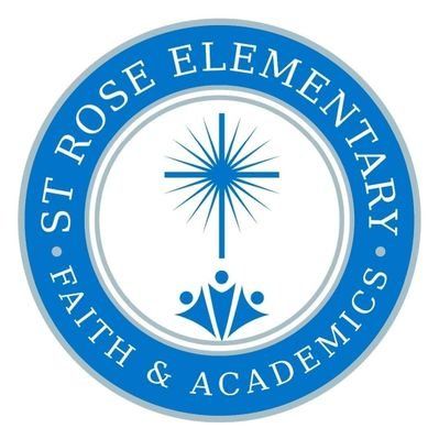 The logo for st rose elementary faith and academics