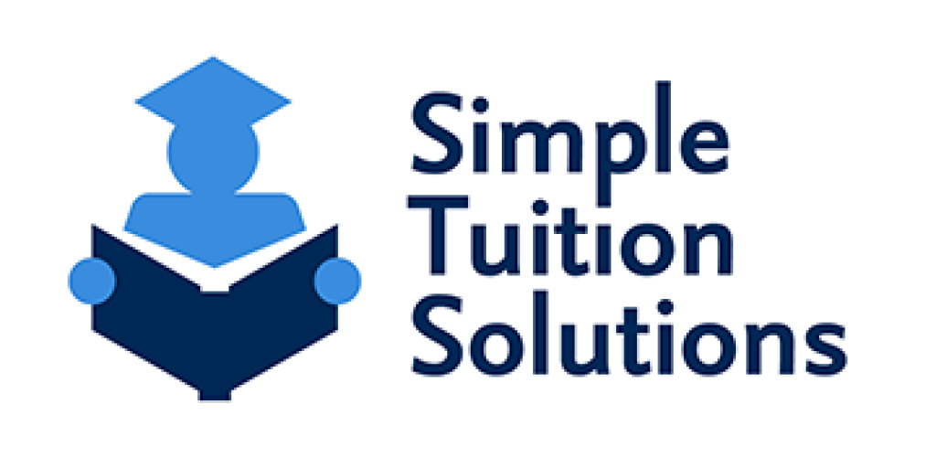 The logo for simple tuition solutions shows a person reading a book.