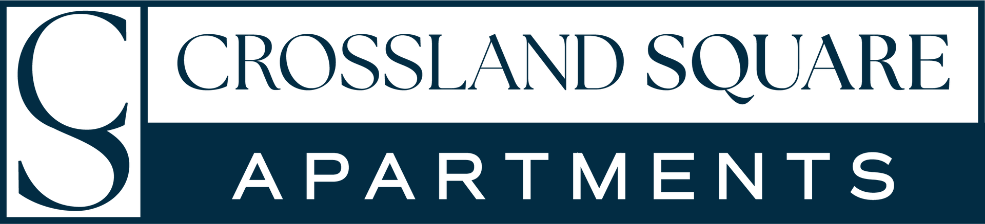 Crossland Square Apartments logo with a large "S".