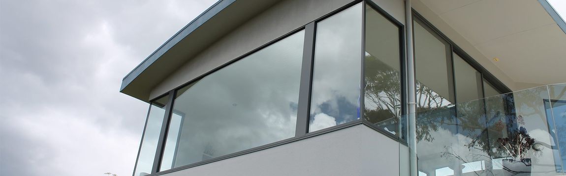 home balcony window and support on glass