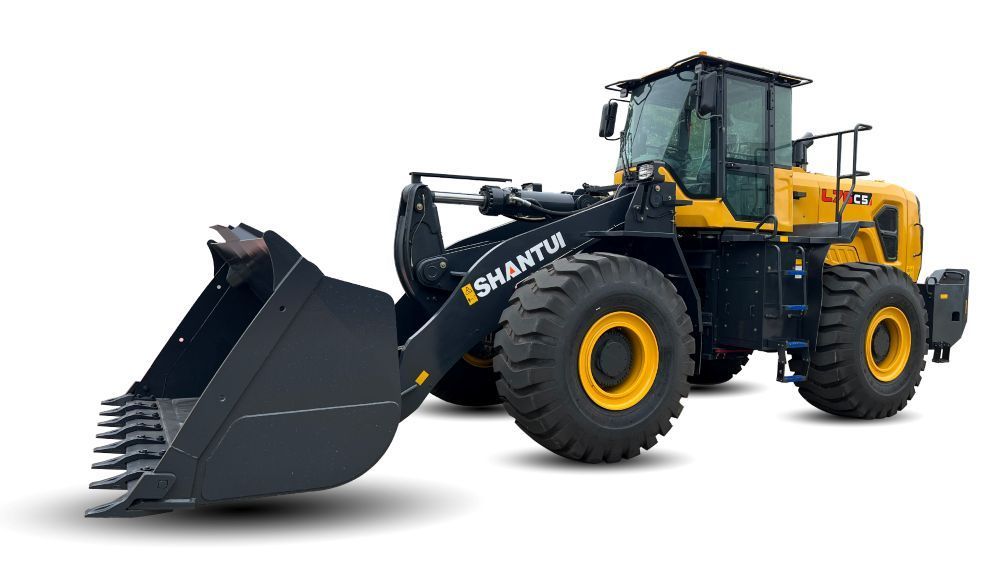 A Yellow and Black Wheel Loader With a Large Bucket on a White Background — Rowdraulics NQ Pty Ltd in Mount Louisa, QLD