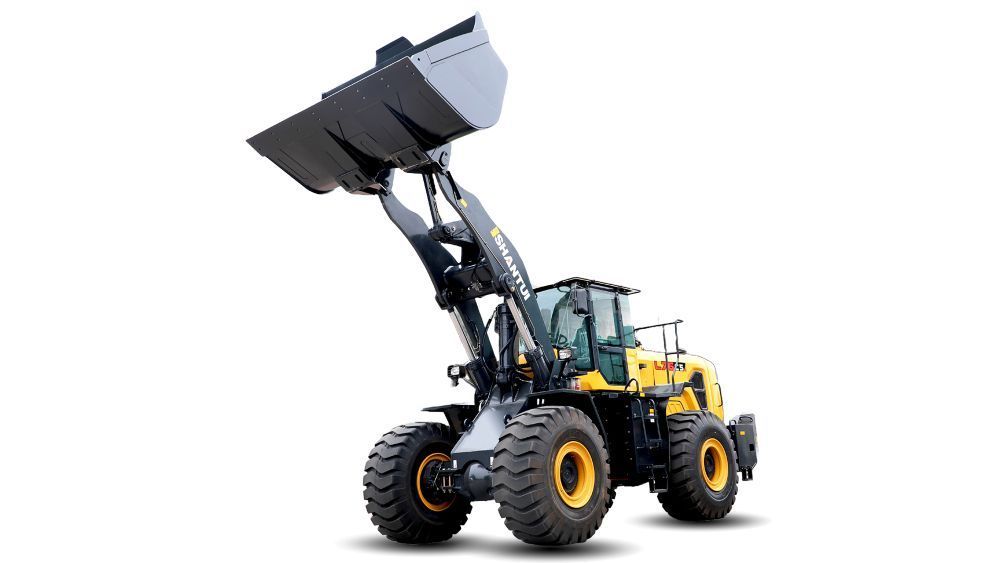 A Yellow and Black Wheel Loader With a Large Bucket on a White Background — Rowdraulics NQ Pty Ltd in Mount Louisa, QLD