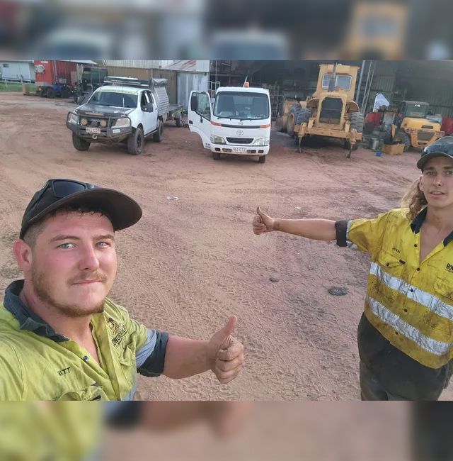 Man Beside Company Vehicle — Rowdraulics NQ Pty Ltd in Mount Louisa, QLD
