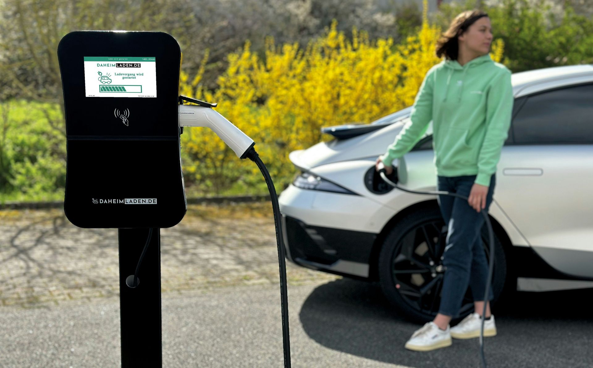 EV owner maximizing charging efficiency with smart charger installed by MyEVExperts