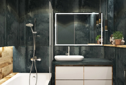 Standard bathroom renovation with updated fixtures, new tile flooring, and modern shower design by Do-All Group.