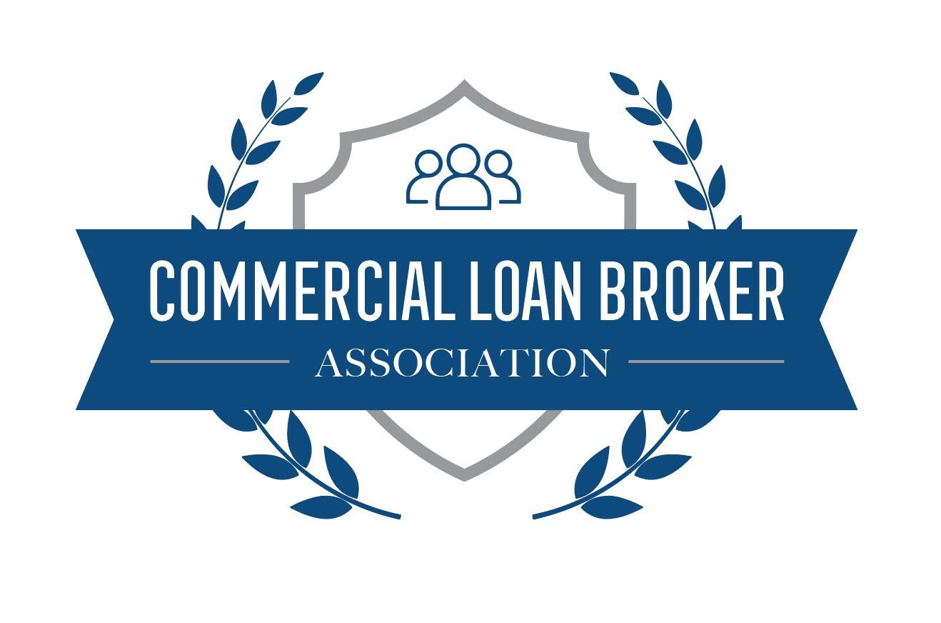 A logo for a commercial loan broker association with a shield and laurel wreath.