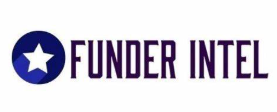 A logo for funder intel with a star in a blue circle