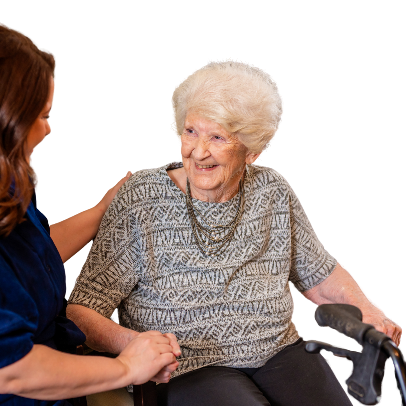 Sara McAda of Next Chapter Navigator meeting with an older couple to discuss personalized senior care management services