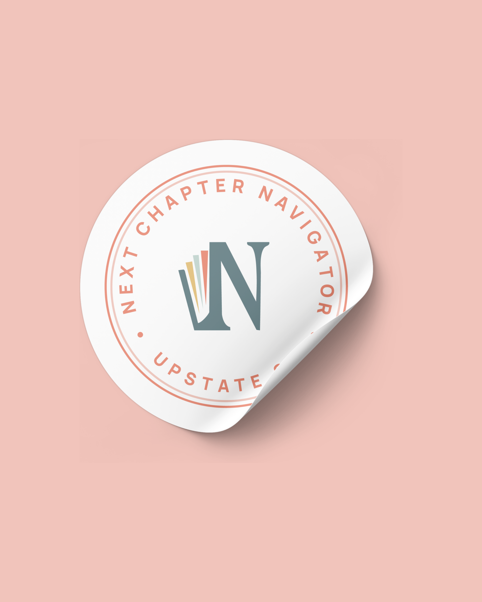 White, peeling sticker with 