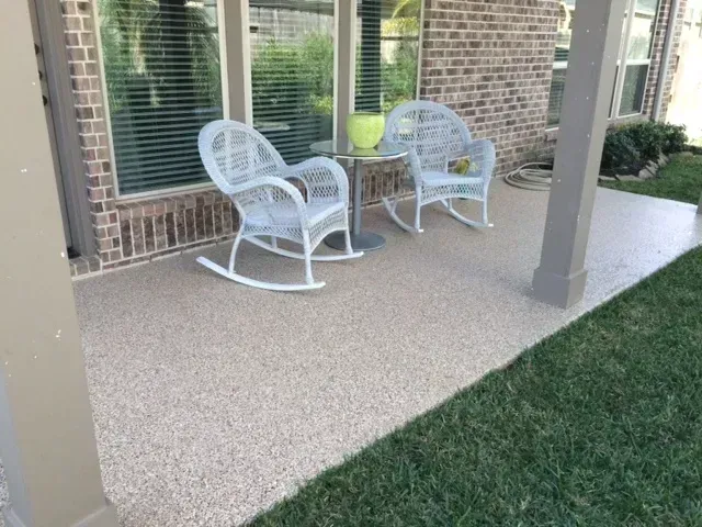 Concrete coatings add texture and UV protection to patios.
