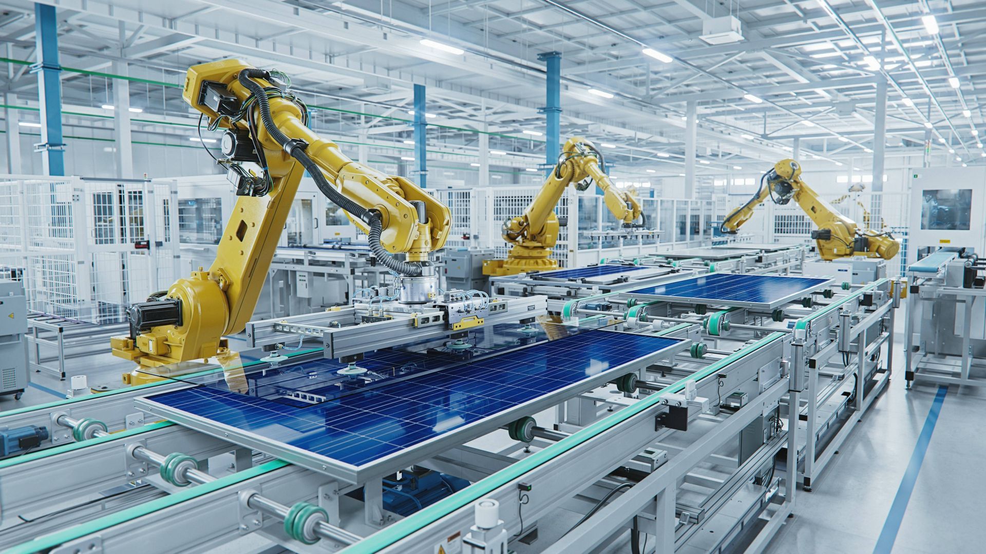 An industrial facility for producing solar panels and related electronics