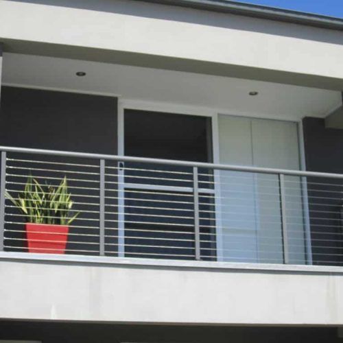 Balcony With A Potted Plant On It - Wire Balustrade in Newcastle, NSW