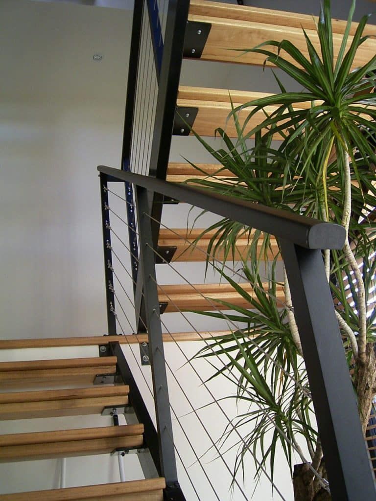 A Modern Staircase With A Plant - Balustrade in Port Stephens, NSW
