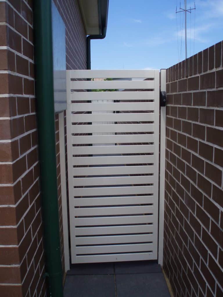 White Aluminium Single Gate - Aluminium Manufacturer in Newcastle, NSW