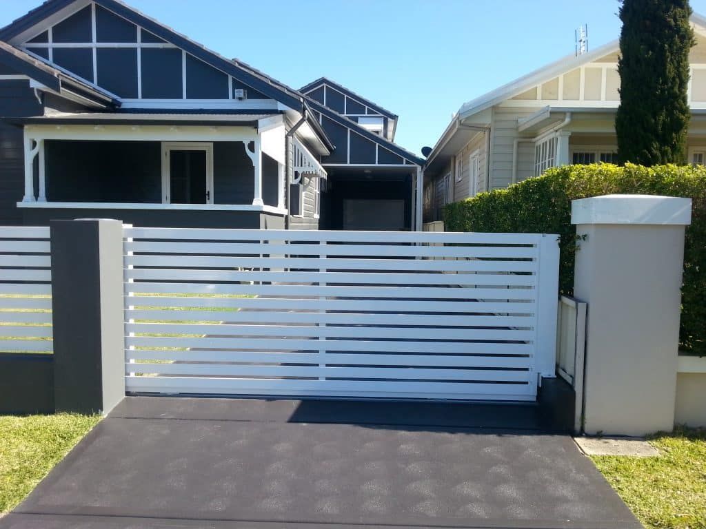 White Sliding Gate - Aluminium Manufacturer in Newcastle, NSW