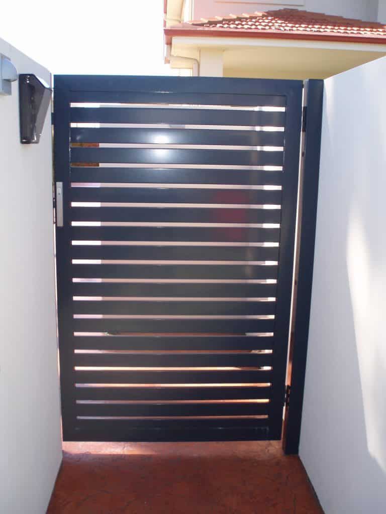 Horizontal Slat Gate With Mortice Lock - Aluminium Gates in Newcastle, NSW