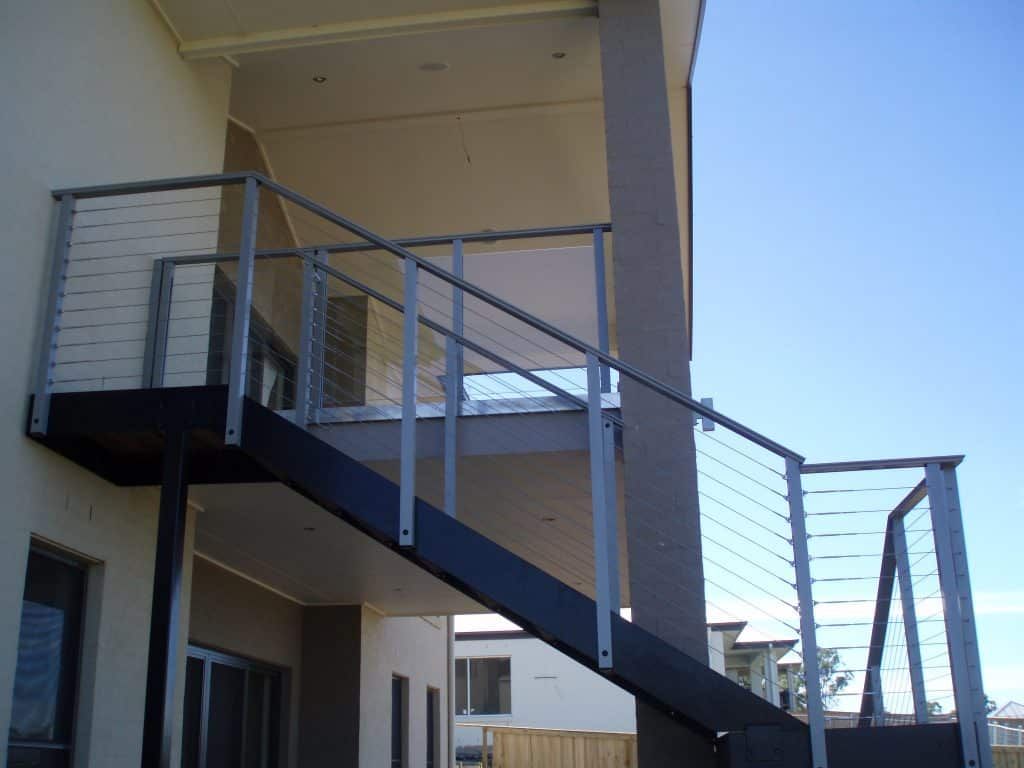 Staircase With Stainless Wire Balustrade - Balustrade in Lake Macquarie, NSW