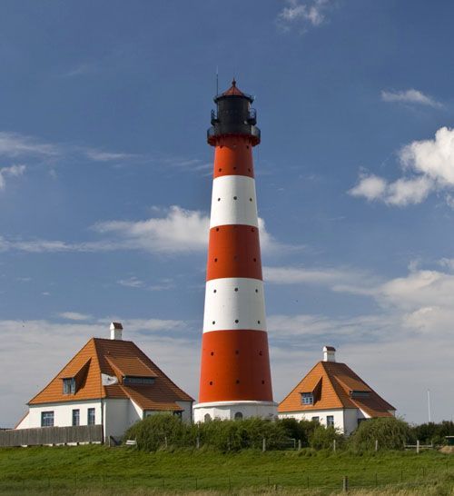 Der Weserhefer Leuchtturm auf Eiderstedt.
