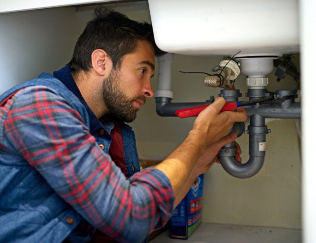 Plumber Fixing Kitchen Sink — Wollongong, NSW — Dapto Plumbing & Draining Service