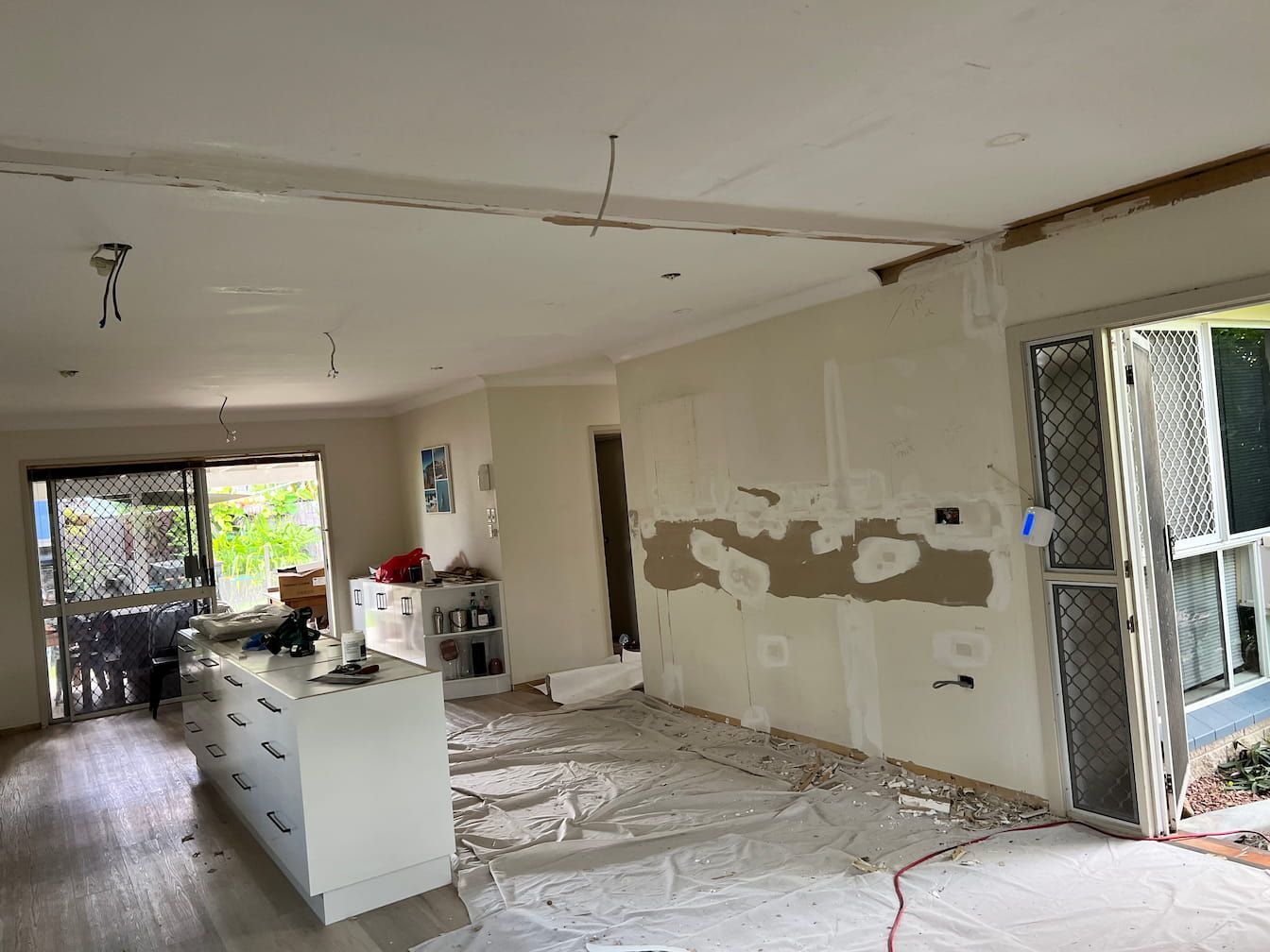 A Kitchen is Being Remodeled in a House — Poljak Plasterers in Cranbrook, QLD