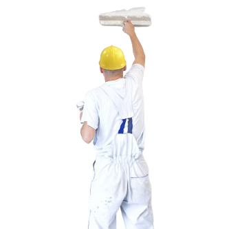 A Man Wearing a Yellow Hard Hat is Plastering a Wall — Poljak Plasterers in Bushland Bach, QLD